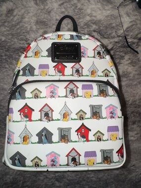 Disney Loungefly Doghouse All Over Mini Backpack - White